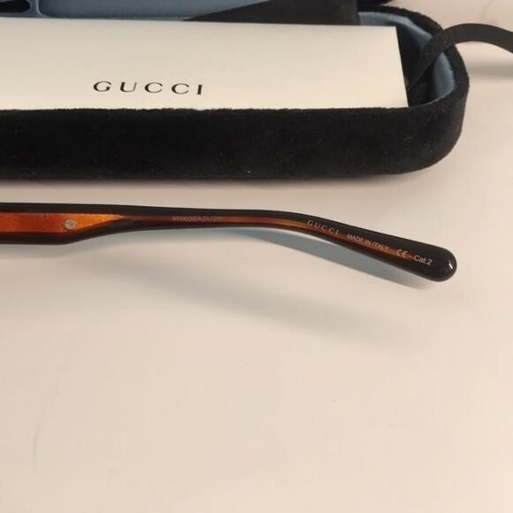 Authentic ✨ Brand New Gucci GG0980S 002 Sunglasses – Tortoise Havana with Orange - Picture 10 of 11